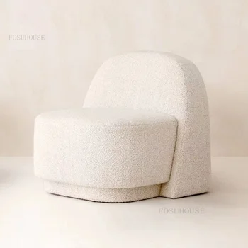 Модел хотел Nordic мека Мебел за дневна, прост дизайн единична диван за настаняване в семейство, в кафе-сладкарница в кремовом стил, Общи столове за почивка