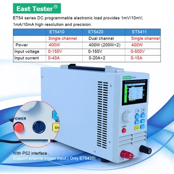 ET5420 ET5410 Електрическа Натоварване 150 В 40A/15A 400 W Професионална програмируеми цифрови Товар dc електронен тестер за батерии измерване на натоварването