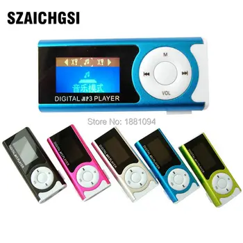 SZAICHGSI блестящ мини USB клип LCD екран MP3 media player е в Подкрепа TF карта на едро 50 бр./лот