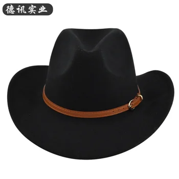 Фетровая шапка с появата на кант, ретро-овче шапка, ковбойская шапка, вълнена шапка с колан, етническа шапка с качулка, фетровая шапка в стил ретро