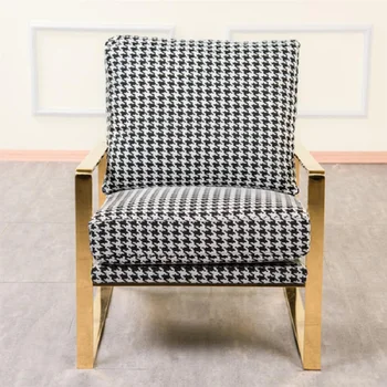Лесно луксозно стол за дневна в американски стил, лесен постмодернистский стол за почивка от вкара тъкан 