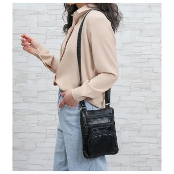 Ежедневни чанти през рамо с множество джобове, дамски чанта с капак в ретро стил чанти-портфейли, дамски чанта през рамо, модерен, луксозен чанта