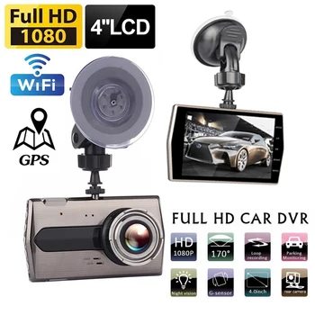 Автомобилен Видеорекордер WiFi Dash Cam Full HD 1080P Камера за Обратно виждане на Автомобила Видео Черна Кутия Авторегистратор GPS Дървар Автомобилни Аксесоари