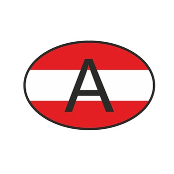 Автомобилен стайлинг Овалния код на страната на Австрия с австрийския флаг, стикер на кола, шапка, слънцезащитен крем, водоустойчив броня, Аксессуары11см * 9см
