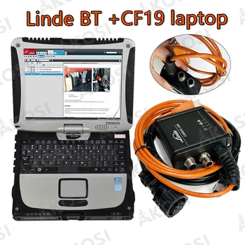 V2023 за диагностика комплект Linde БТ, скенер за мотокар Linde, сервизен инструмент Canbox Forklift Pathfinder LSG с лаптоп CF19