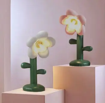 Креативна настолна лампа с цветя, украса за момичета, настолна лампа за детска стая, нощно шкафче за спалня, лампа, подарък лампа