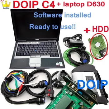 Mb Star C4 SD Connect plus DOIP Compact C4 с лаптоп D630 за кола Мултиплексор за камиони със софтуер wifi HDD SSD Инструмент за Диагностика