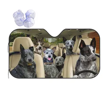 Грей Водачът на Кучето Ретро сенника на предното стъкло 70x130 см Животни Алуминиево Фолио Авто козирка Леден Щит за Защита От прах