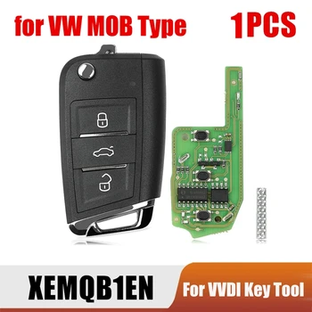Черен Ключ Дистанционно Remote Key 3 Бутона С Вграден Суперчипом За Xhorse XEMQB1EN За MQB на VW Type Инструмент VVDI Key