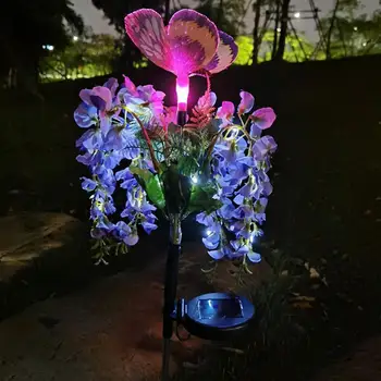 Слънчева лампа във формата на цвете боб, улични, градински градински колове, Лампи, Писта в задния двор, на Слънчева светлина за сватбен празничен декор