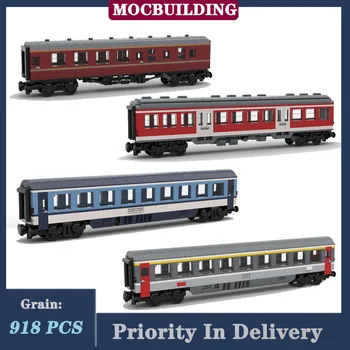 Градски железопътен вагон Модел на пътнически автомобил Градивен елемент в събирането на MOC Транспортен локомотив Детски играчки, подаръци