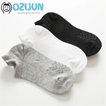 3 опаковки на детски етажа памучни чорапи с противоскользящими язычками за деца от 0-8 години, невидими летни чорапи с дълбоко деколте, дишащи летни тънки чорапи на пода
