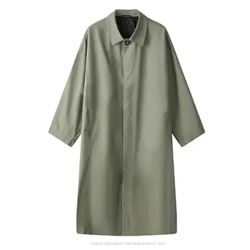 Пролет-есен мъжко дълго палто, ветровка, всекидневни свободен дизайн, монофонични тренч, модерен мъжки якета в корейски стил, връхни дрехи H41