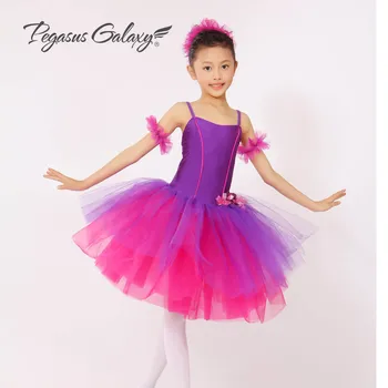 Лилава Дълга Пола-пакетче, гимнастически трика за момичета, класическа балетна облекло Saia, детски балетен танцов костюм за възрастни, Женски Танц