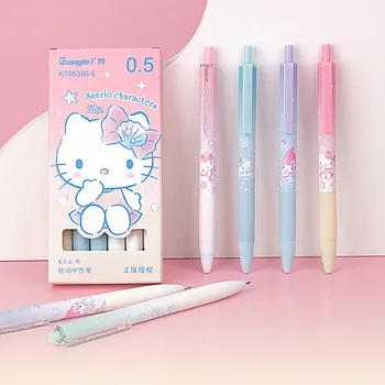 6шт Sanrio Press Neutral Pen Kt Cat Melody, Мультяшная скъпа писалка за писане в началното училище, 0,5 Гладка дръжка
