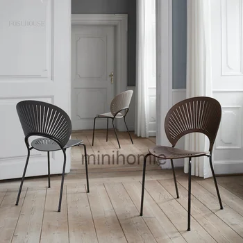 Скандинавски мебели за дома от масивна дървесина, Ресторант трапезни столове, Модерен минималистичен стол за дневна, дизайнерски стол за грим CP