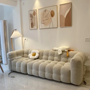 Секционни текстилен диван за хола Модерен скандинавски Луксозен Дървен разтегателен Minimalis Lounge Мързел Muebles Para El Hogar Мебели за дома