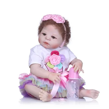NPKCOLLECTION Кукли за Новородени Момичета 55 см, Реалистични Кукли-Реборн, Силикон, Винил Кукли на Цялото Тяло, Живи bebe Boneca, Реборны, Детски Играчки