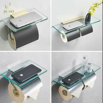 стъклена държач за хартия, рафтове за тоалетна хартия, рафтове за тоалетна хартия, държач за ролки хартия с двойно предназначение