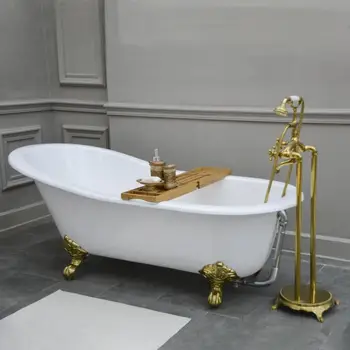 Керамика за баня от Котешка лапа Чугунен эмалированная вана Наложница Може да бъде конфигуриран Цвят може да бъде конфигуриран заседание