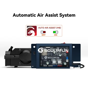 SCULPFUN Automatic Air Assist-Kit с Автоматичен въздушен помпа за 30 мин./мин Подходяща за лазерно гравировального станка S9/S10, включително 32-битов