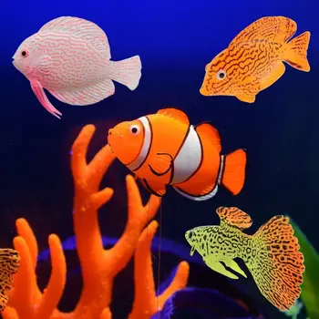 Изкуствен Аквариум Златната Рибка Украшение На Светещ В Тъмното Медуза За Блестяща Домашно Творчески Декорация На Аквариума Занаяти
