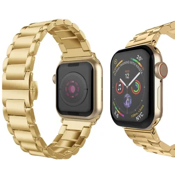 Cinturino съвместим с apple watch iWatch 4 5 band 44 мм от неръждаема стомана и Метал, за да се презрамки i watch 38 мм и каишка за часовник гривна