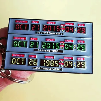 Milica McFly Delorean ключодържател Time Circuits Machine, ключодържател, етикети, окачване, алуминиеви метал, бижута, аксесоари за cosplay