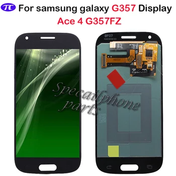 SUPER AMOLED LCD дисплей за Samsung Galaxy Ace 4 SM-G357 G357FZ Ace4 G357 LCD сензорен дисплей и цифров Преобразувател в Събирането на Бял/Сив