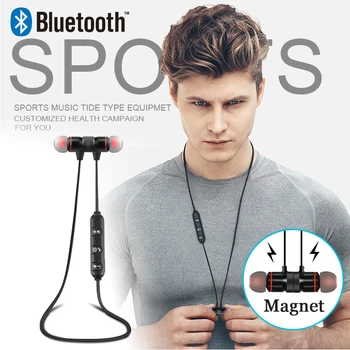 Магнитни Bluetooth Слушалки Super Bass Sound Безжични Слушалки Спортна Подвесная Шейная Слушалки С Микрофон За Apple Android Fone De Ouvido