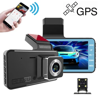 Видеорекордер Dash Cam Автомобилен Видеорекордер WiFi Full HD 1080P Камера за Обратно виждане на Автомобила Видео Черна Кутия Авторегистратор GPS Дървар Автомобилни Аксесоари