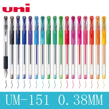 10 бр./лот Uni UM-151 Цветен гел писалка 0,38 мм Куршум Студентски офис химикалка за подпис от 20 цвята в комплект