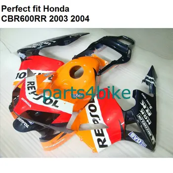 Комплект мотоциклетни обтекателей за Honda CBR600RR 2003 2004 обтекатели CBR 600RR F5 оранжево, черно YJ26