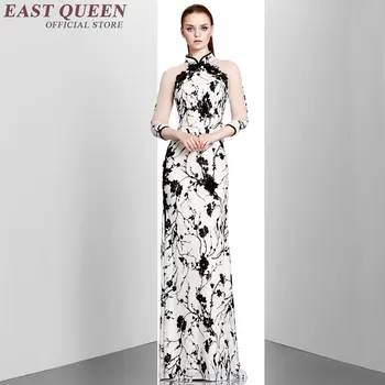Рокля от естествена коприна, китайски традиционната рокля, китайското източното сватбена рокля с модерен дизайн qipao AA2608 Y