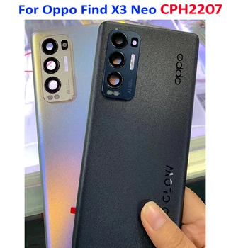 Нова Делото на Отделението за батерията За OPPO Find X3 Нео 5G CPH2207, Делото За система домофонна + Смяна на Стъклен Обектив на Камера, Ремонт на Покрива