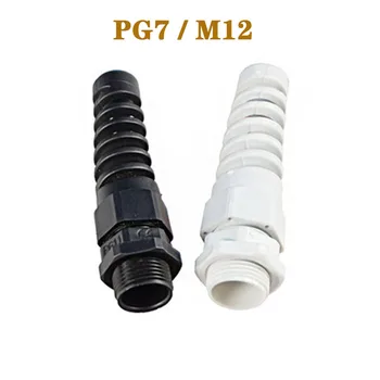 Найлонови кабелни вводы PG7 M12 водоустойчив cable конектори резба въвеждане на гума кабелен канал IP68 защита срещу огъване на пластмасови кабелна втулка