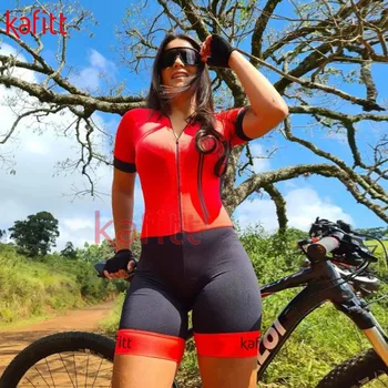 Жена случайни гащеризон за велосипедисти Kafit за триатлон на открито, летен комплект, костюм за автомобилния състезания, монтиране гащеризон