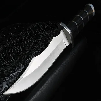 XUAN ФЪН Wildnerness, прави ножове за оцеляване, стомана 5Cr13Mov, дървена дръжка, тактически ловен нож с фиксирано острие