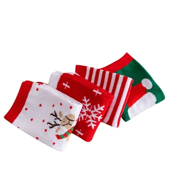 Коледни детски чорапи, чорапи до глезена с хубав анимационни принтом в фестивальном стил, подаръчен комплект за големи момчета и момичета