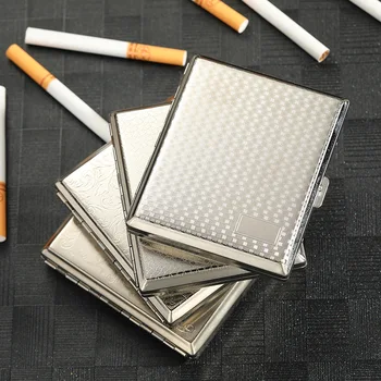 Метални Резбовани Кутия за Цигари, Ултра-Мъжки Портсигар с Панти Капак с Капацитет 20 Цигари, Аксесоари За Пушачи
