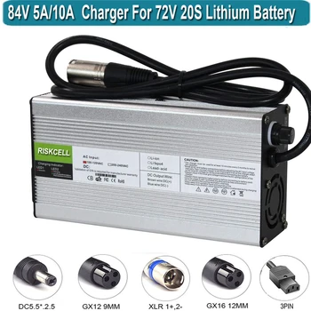 84V 5A Литиева Батерия Зарядно Устройство Адаптер на променлив ток Захранването за 20S 72V Литиево-йонни Батерии с 3-пинов XLR конектор