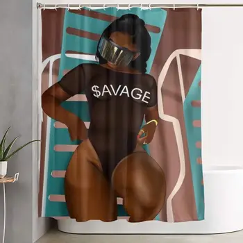 Секси афро Дама, афроамериканка, черни Жени, момичета, художествени завеси за душ, водоустойчив плат, завеса за баня