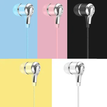 Ушите Бас Стерео Мобилни Жични Слушалки 3.5 мм Спортни Слушалки в ушите Кабелни Слушалки С Вграден Микрофон Слушалки За Xiaomi
