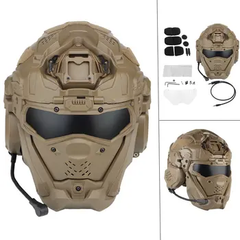 Тактически шлем за военна игра Cs, пейнтбола, еърсофт оръжия, удароустойчив каски с вентиляторной слушалки, военно спортно предпазни средства
