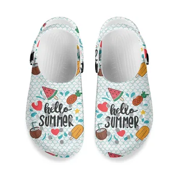 Noisydesigns/мъжки сандали, летни обувки, с дупки за дишане, сабо от ЕВА, женски градински плажни чехли на равна подметка с шарките на 