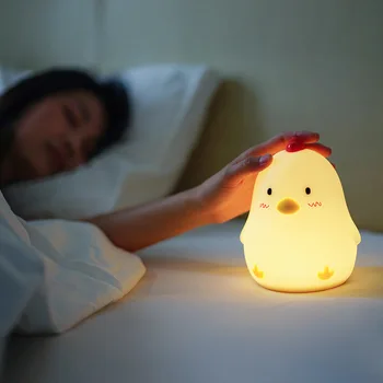 Светлинна аларма MUID chicken early wake up, силиконова лампа за зареждане с часовник