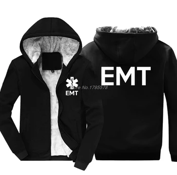 Модни утепленная hoody с качулка EMT EMS, фелдшер в спешна медицинска помощ, отпред и отзад, мъжки hoody, яке в стил хип-хоп, върхове, градинска облекло