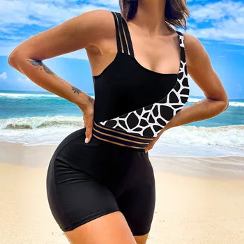 Секси Черни, пълнозърнести бански костюми Затворени дамски бански повдигащ, дамски дрехи за плуване, за монтиране бански за плажни дрехи, къпещите на басейна 2023