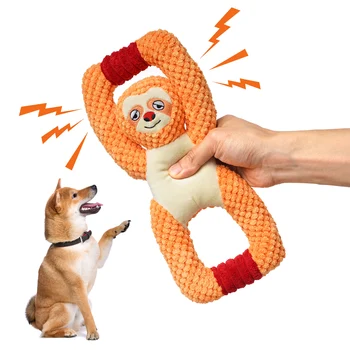 Играчки за кучета, Износоустойчиви Сладки Интерактивни Кученца за никнене на млечни зъби, за да проверите за Кученца, Дъвчене Писклявый плюш, близост до неразрушим Ленивец с вокализом