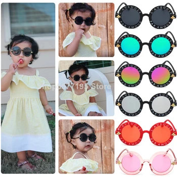 2021 Нови дизайнерски слънчеви очила в кръгла рамка, детски слънчеви очила Gold Bee, UV400, детски летни слънчеви очила, Красиви очила за момичета